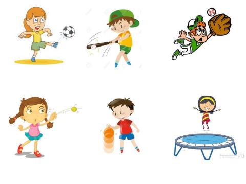 Kick-hit-bounce-catch-jump-throw