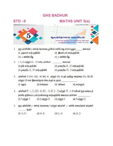 STD -9 MATHS UNIT 5(a)