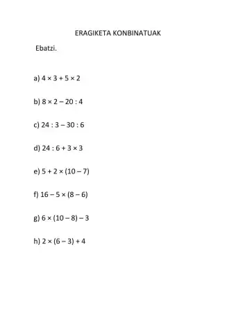 Eragiketa konbinatuak