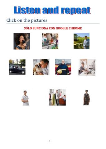 Listen and repeat professions