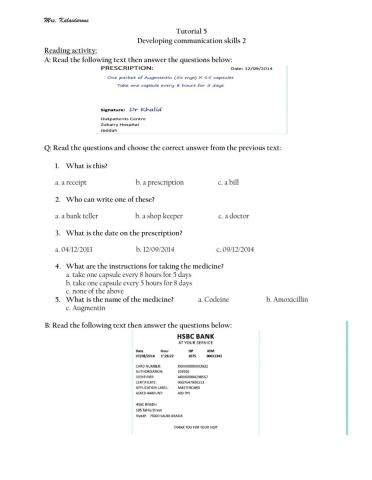 T5: Developing Communication skills 2