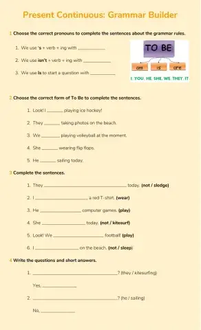 Present Continuous Grammar Builder