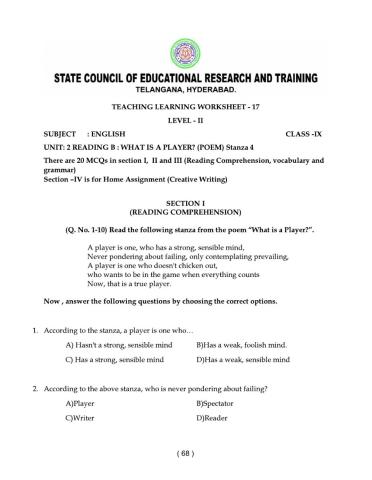 9 class level 2 worksheet 17