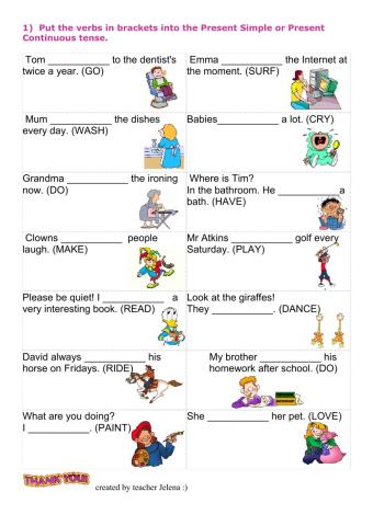 Present Simple X Present Continuous QUIZ