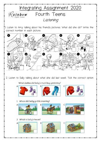 Listening exam 4th teens