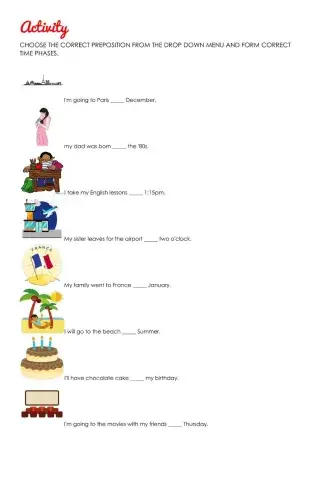 Preposiciones de tiempo