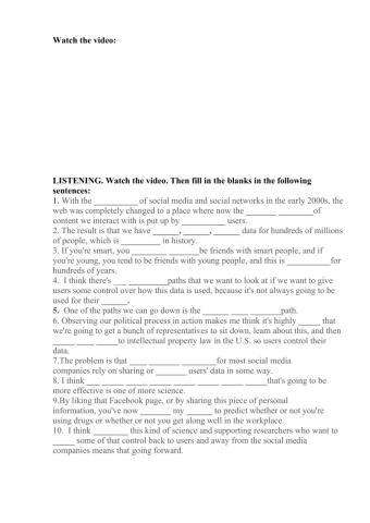 Unit 10 listening PT