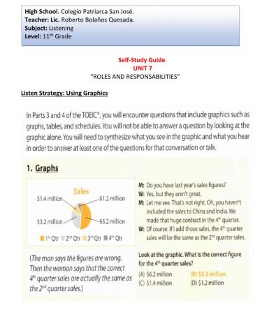 UNIT 7 ROLES AND RESPONSABILITIES 2. LISTENING STRATEGY