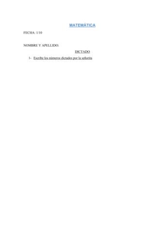 Dictado de números