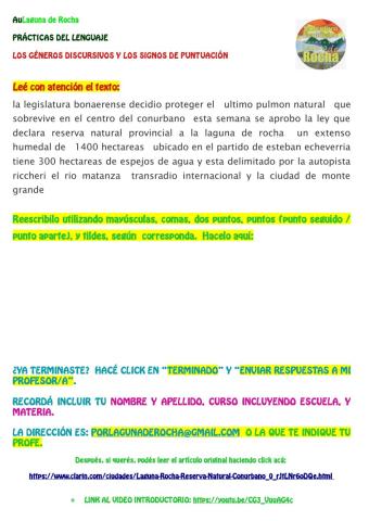 Prácticas del Lenguaje  - El Artículo Periodístico - Puntuación 2