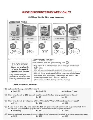 Reading comprehension