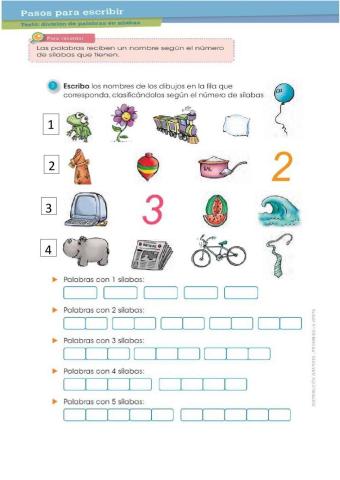 Palabras por el número de sílabas