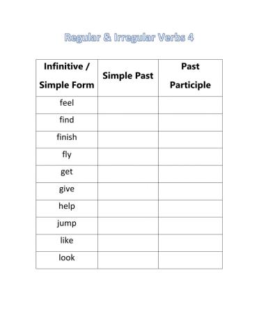 Regular and Irregular verbs 4