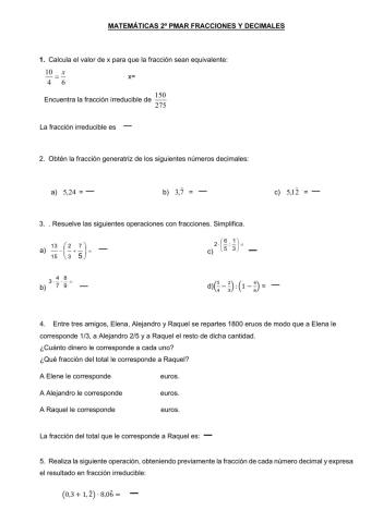 Fracciones y decimales
