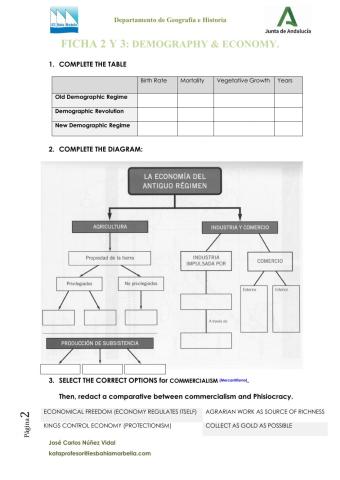 Demography and economy in 18th century