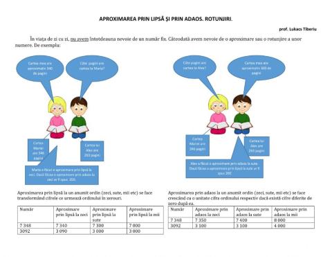 Aproximarea numerelor naturale. Rotunjiri