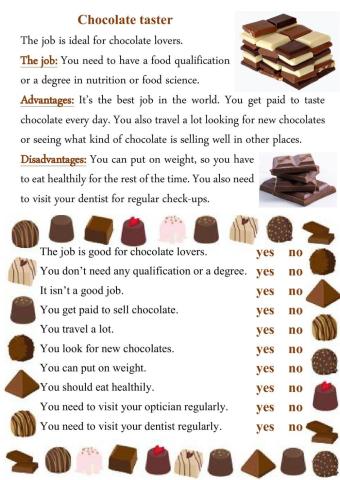 Chocolate taster - reading