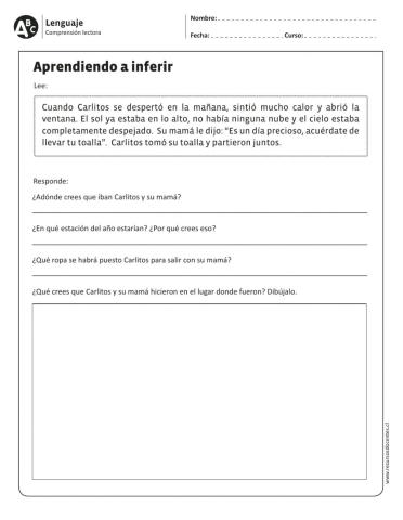 Comprensión lectora- Aprendiendo a inferir