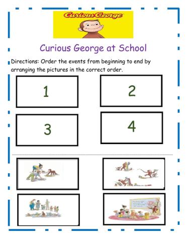 Curious George at School Sequencing