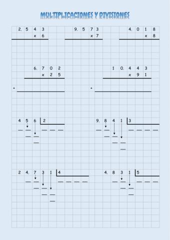 Multiplicaciones y divisiones