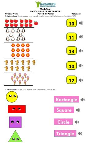 Examen de Math - PreK III Parcial