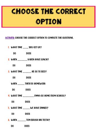 Questions in Present Simple