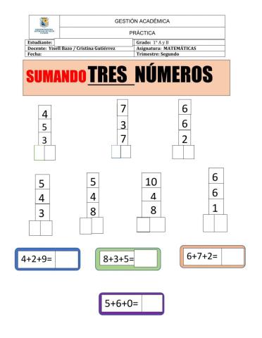 Sumar con tres números