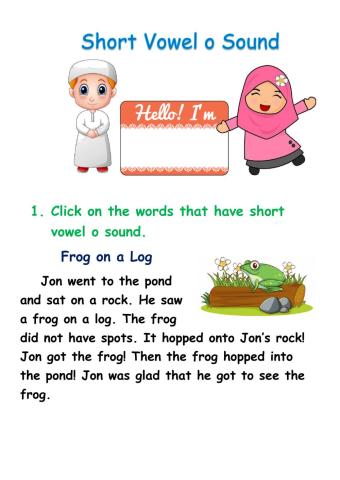 Short Vowel o Passage