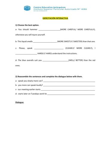 Comparative and Superlative Adverbs