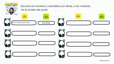 Escribo números