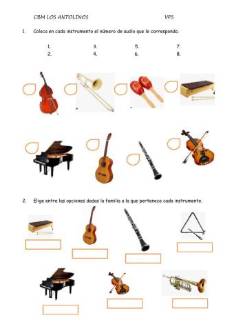 4º Familias de instrumentos musicales
