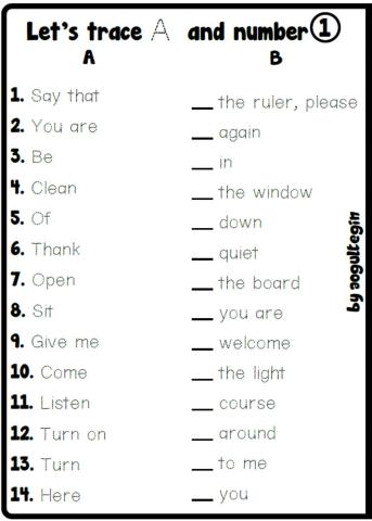 4.1. Classroom Rules - Read and Number