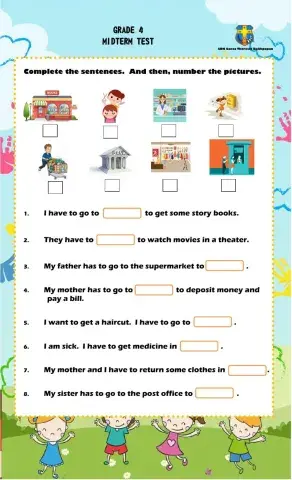 Grade 4 Midterm Test