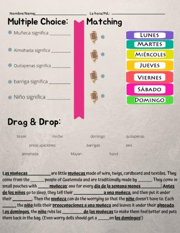 Spanish 1: Guatemalan Worry Dolls