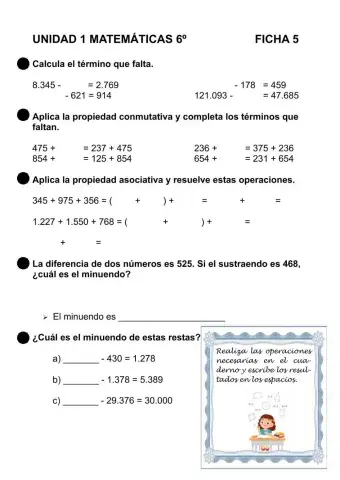 Ficha 1-5 Matemáticas 6º