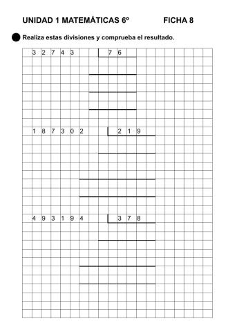 Ficha 1-8 Matemáticas 6º