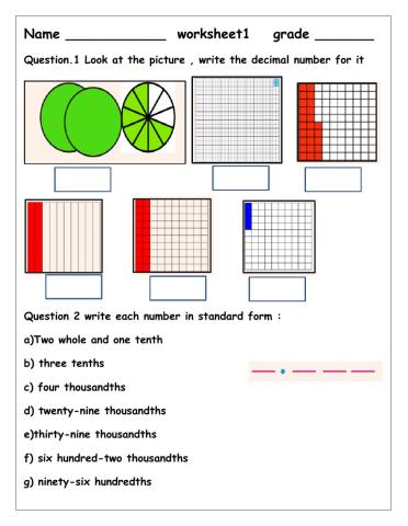 Decimals and fractions