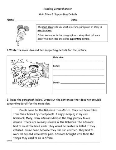 Main Idea and Supporting Details 2