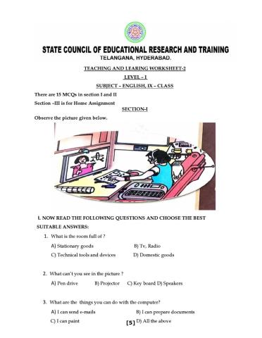 9 class level 1 worksheet 2