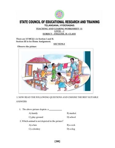 9 class level 1 worksheet 11