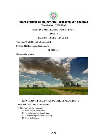 9 class level 1 worksheet 14