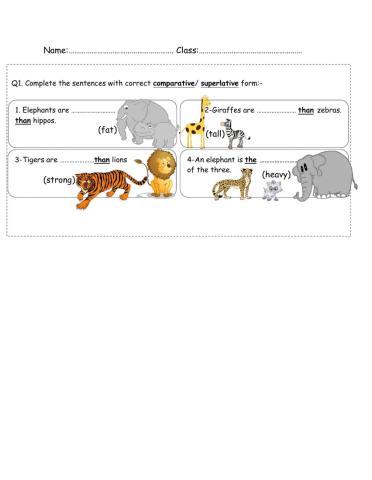 Comparative and superlative