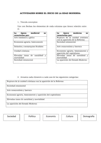 El inicio de la Edad Moderna