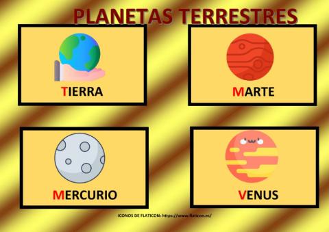 Lectoescritura planetas terrestres