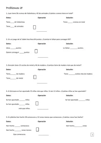 Problemas 2º primaria
