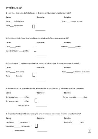 Problemas 2º primaria
