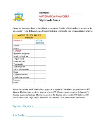 Presupuesto familiar