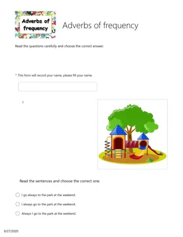 Adverbs of frequency