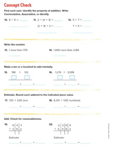 Addition Concept Check