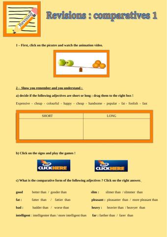 Revisions :comparatives